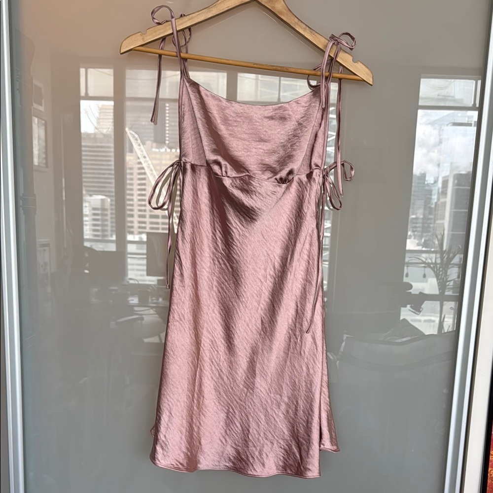 Never Worn - Pink Spaghetti Strap Slip Mini Dress for Cocktail